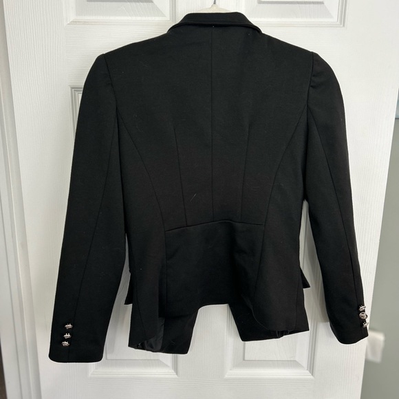 Black with Grey Trim Military Style Blazer - Picture 5 of 5